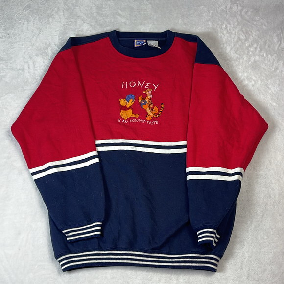 Disney Tops - Winnie the Pooh Disney Unisex Adults Sweatshirt Navy Blue Size L Tigger Vintage